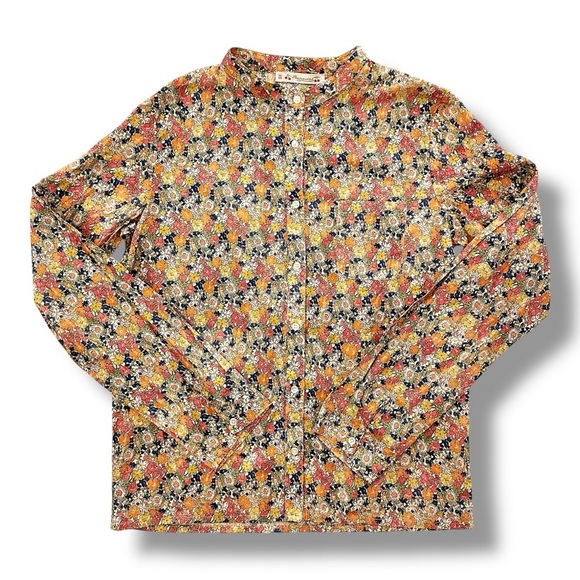 Bonpoint | Floral Mao Collar Button Down Shirt (14) 🍒 - Picture 1 of 7